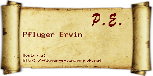 Pfluger Ervin névjegykártya