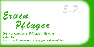 ervin pfluger business card